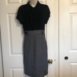 Speechless Polka Dot and Ruffle Black/White Dress Size 9